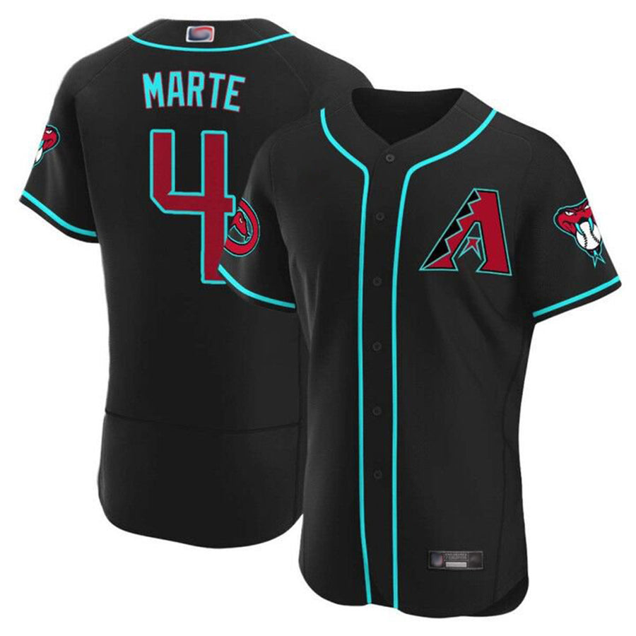 Custom #4 Black ARI Baseball Shirt Top