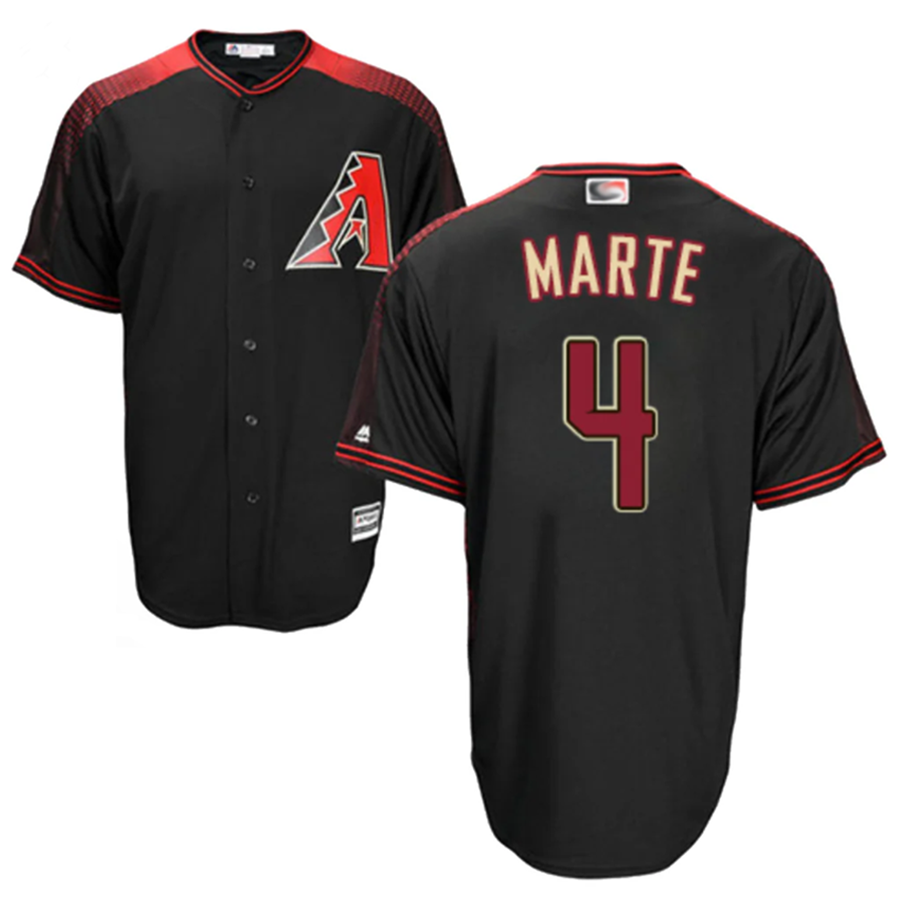 Custom #4 Black ARI Baseball Shirt Top