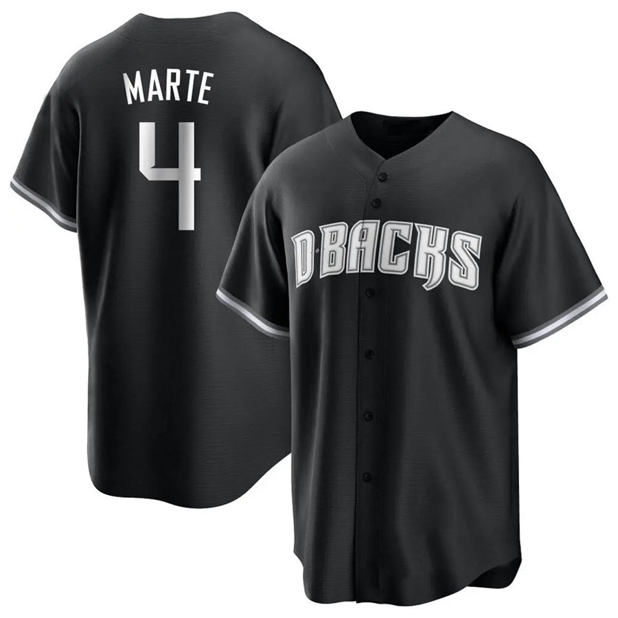 Custom #4 Black ARI Baseball Shirt Top
