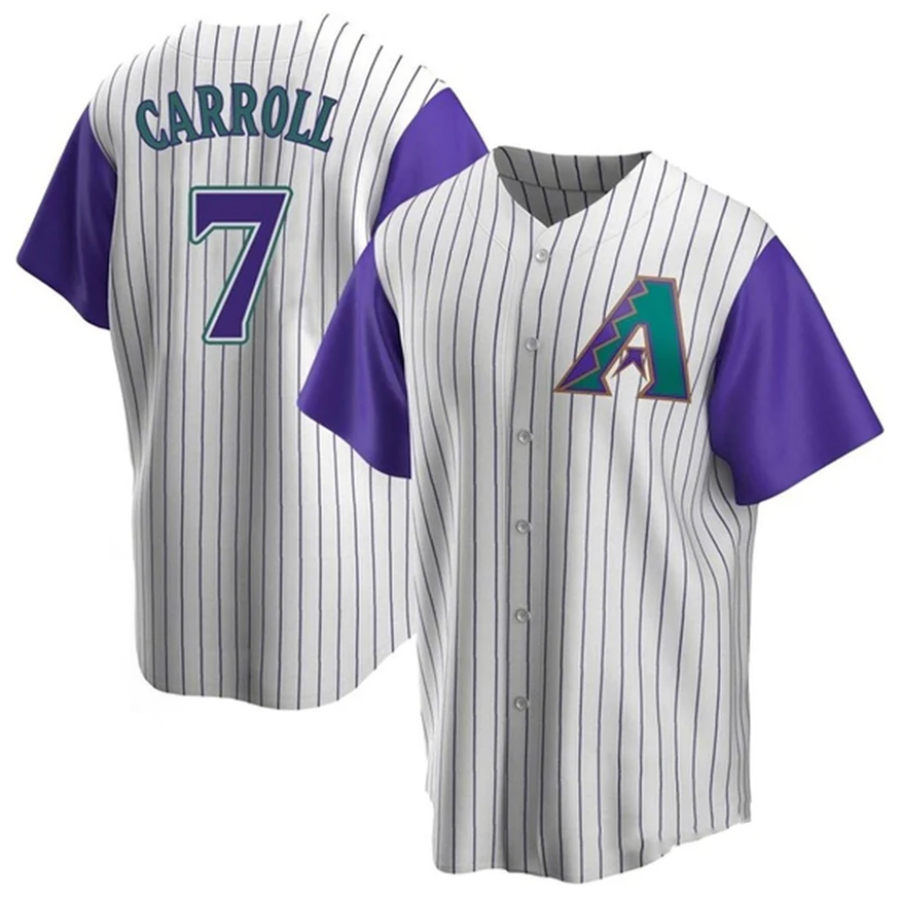 Custom #7 Cream Throwback ARI Baseball Shirt Top