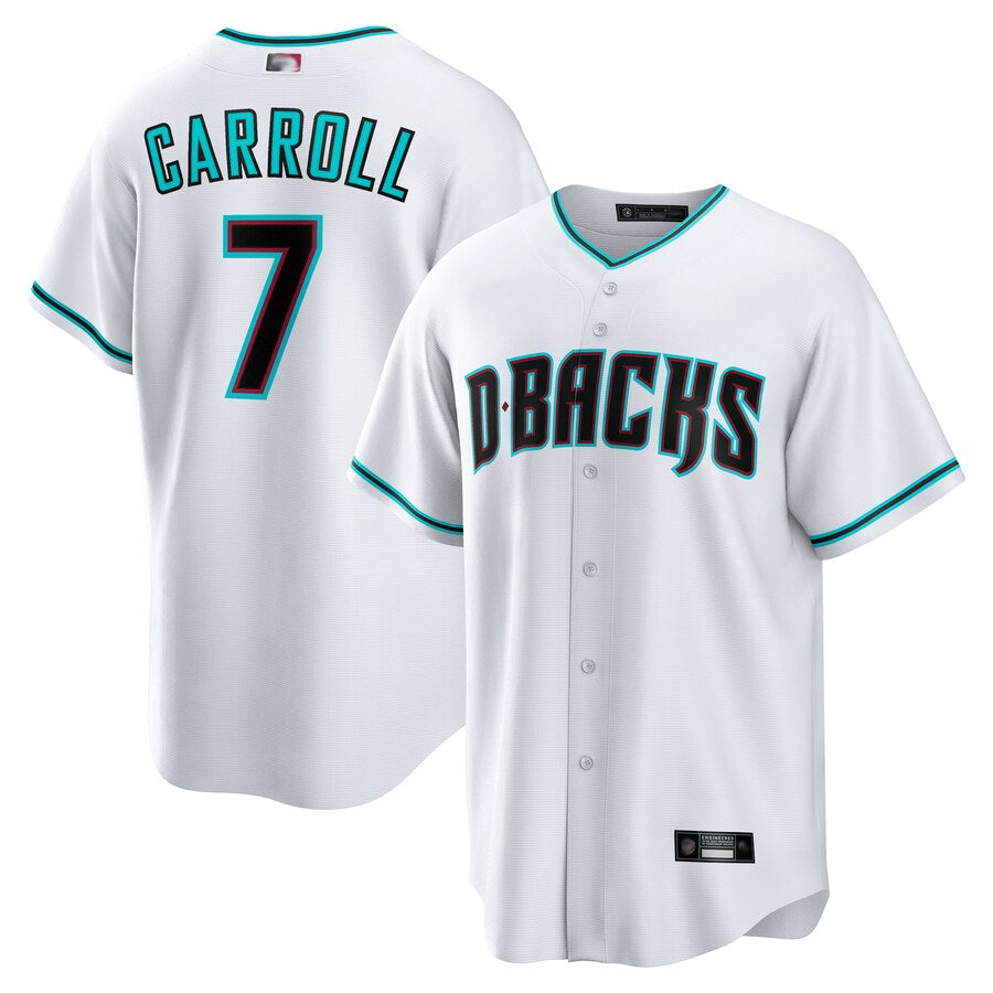 Custom #7 White ARI Baseball Shirt Top