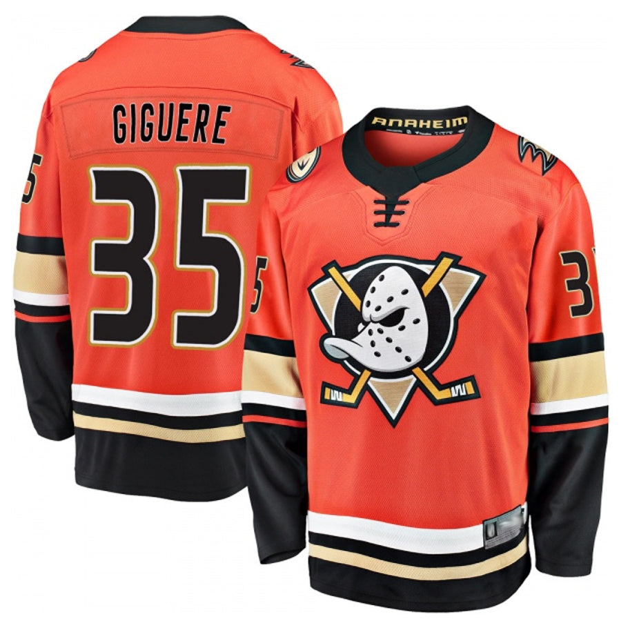 Custom #35 Orange ANA Hockey Shirt Top