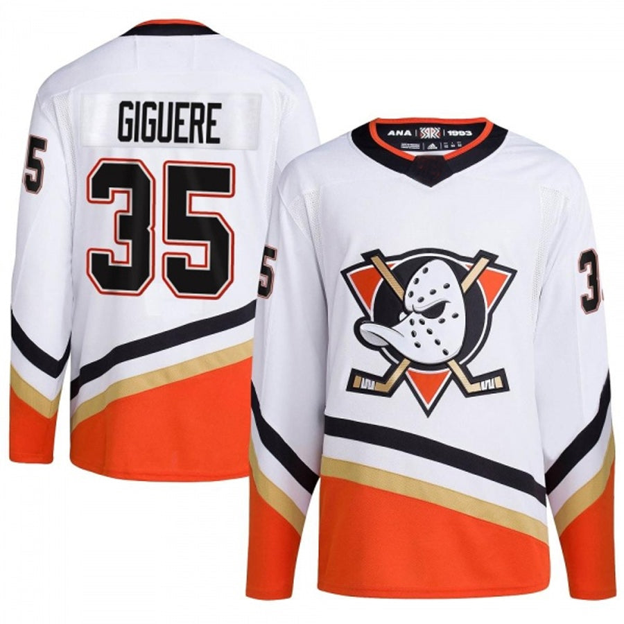 Custom #35 White Retro ANA Hockey Shirt Top