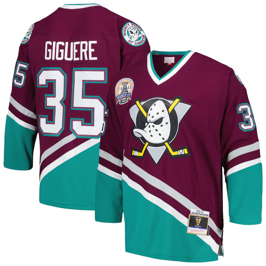Custom #35 Blue 2002 ANA Hockey Shirt Top