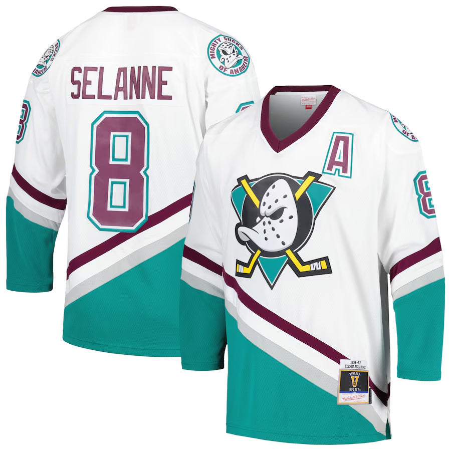 Custom #8 White 1996 ANA Hockey Shirt Top