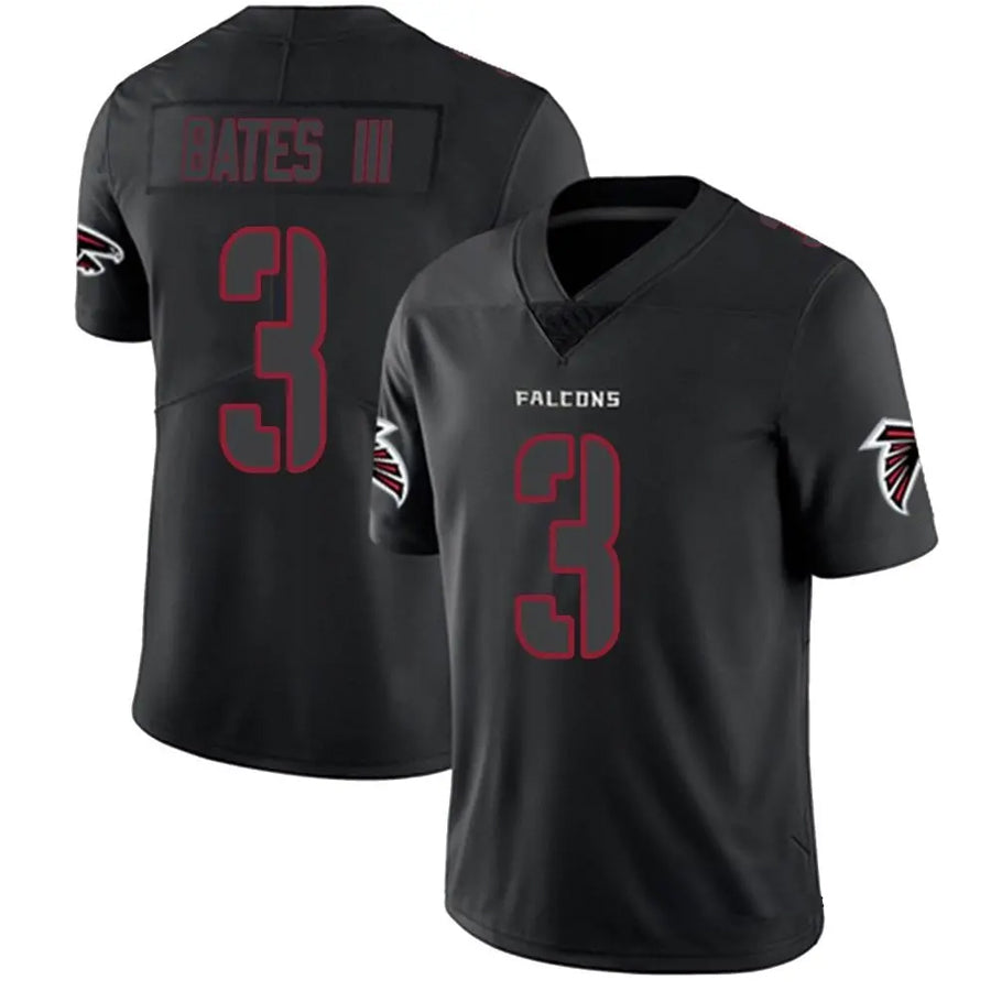 Custom #3 Black ATL Football Shirt Top
