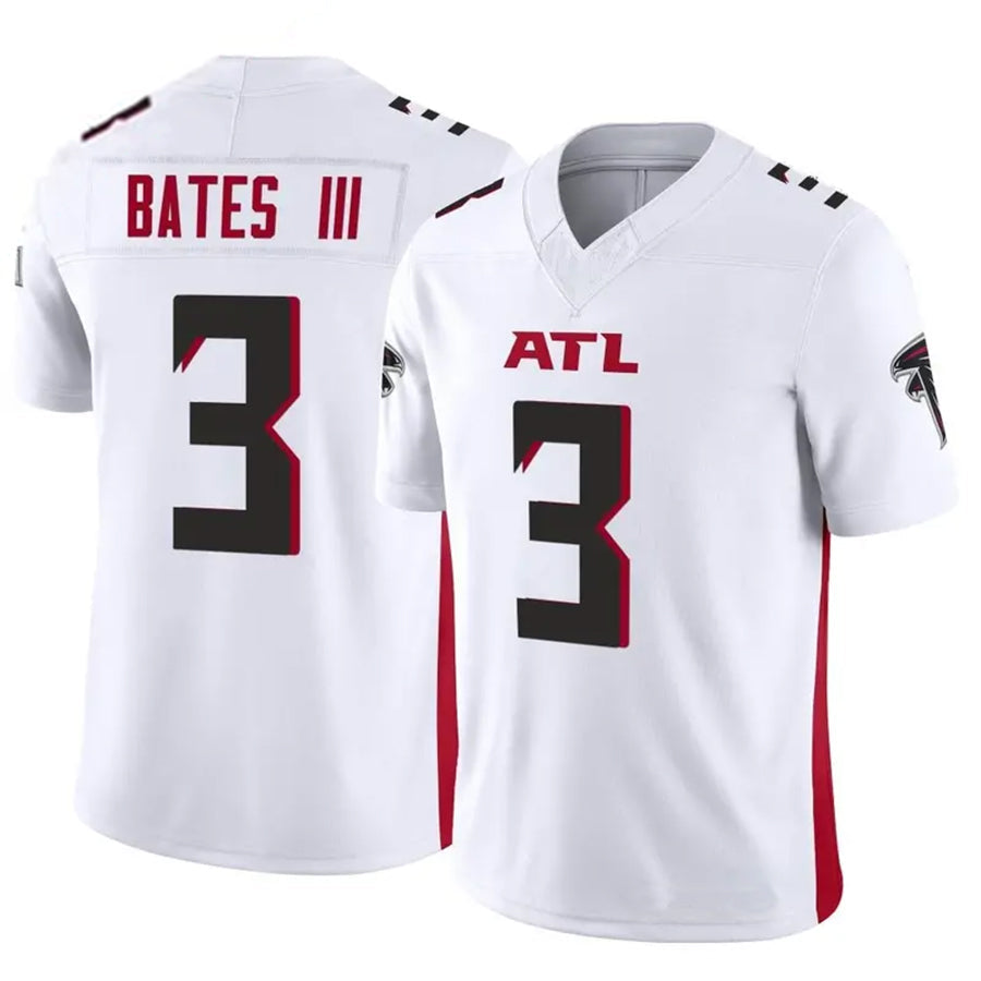 Custom #3 White ATL Football Shirt Top