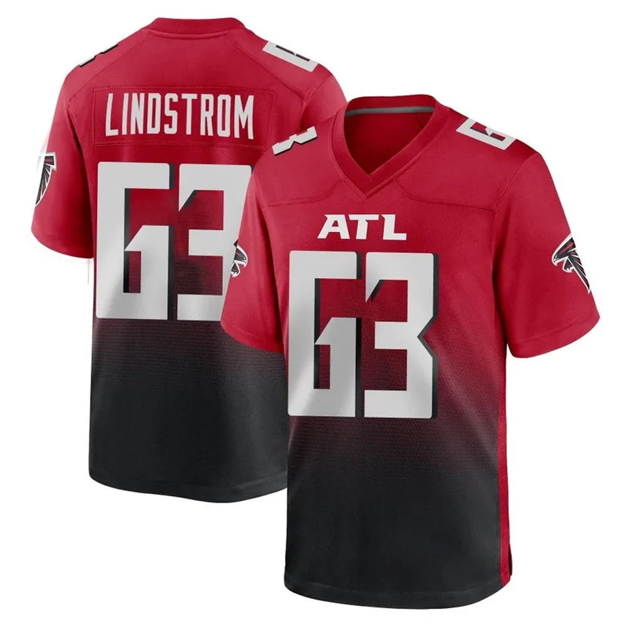 Custom #63 Red ATL Football Shirt Top