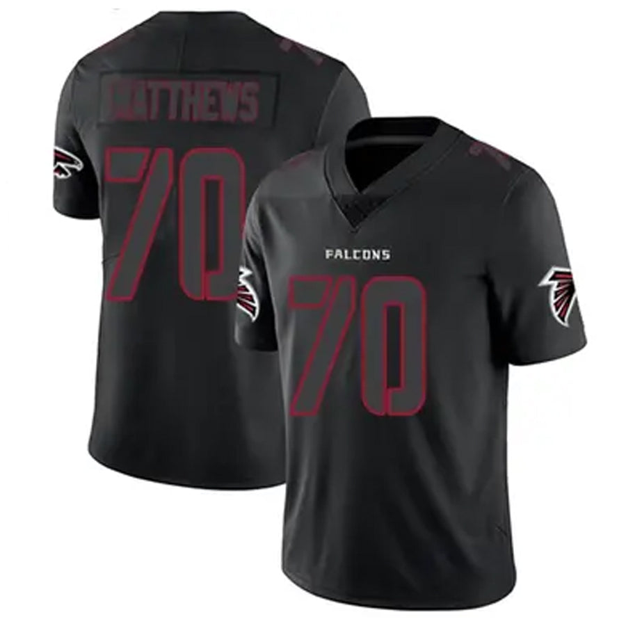 Custom #70 Black ATL Football Shirt Top