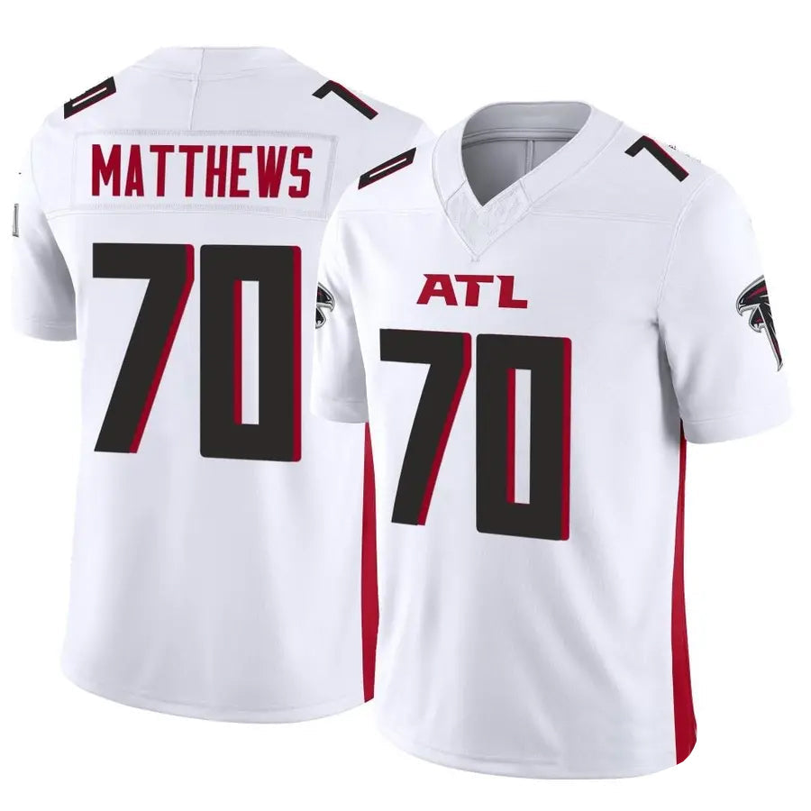 Custom #70 White ATL Football Shirt Top