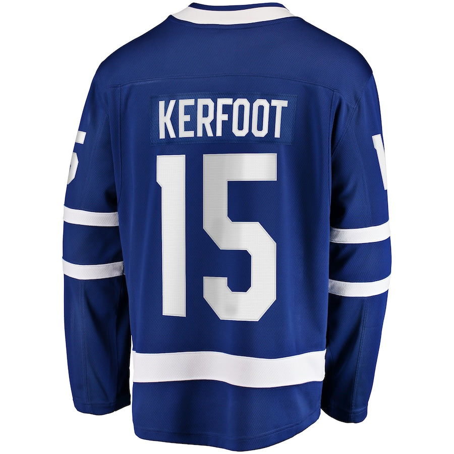 T.Maple Leafs  #15 Alexander Kerfoot Supporters Branded Replica Player Jersey Blue Stitched American Hockey Jerseys
