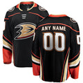 Custom A.Ducks Supporters Branded Home Breakaway Jersey Black Stitched American Hockey Jerseys