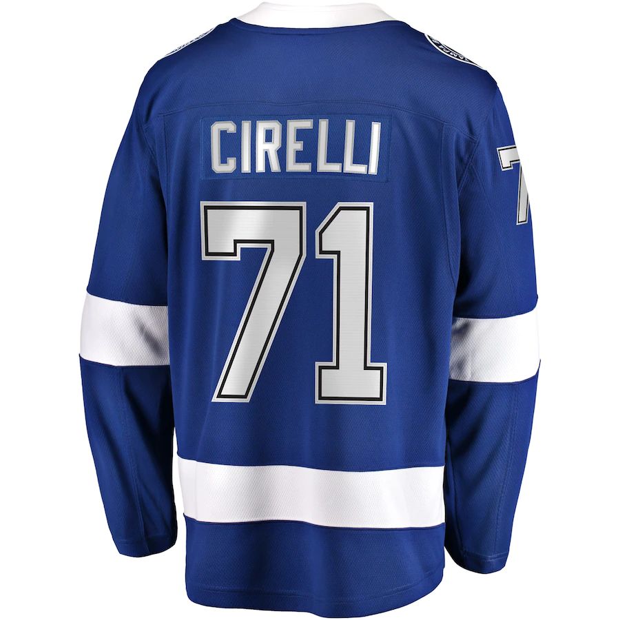 TB.Lightning #71 Anthony Cirelli Supporters Branded Home Breakaway Player Jersey Blue Stitched American Hockey Jerseys