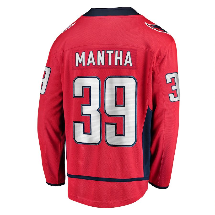 W.Capitals #39 Anthony Mantha Supporters Branded Home Premier Breakaway Player Jersey Red Stitched American Hockey Jerseys