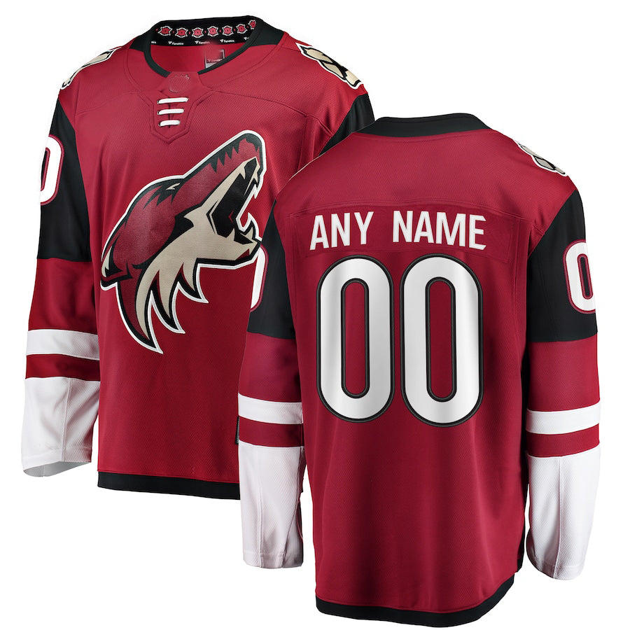 Custom A.Coyotes Supporters Branded Home Breakaway Jersey Red Stitched American Hockey Jerseys