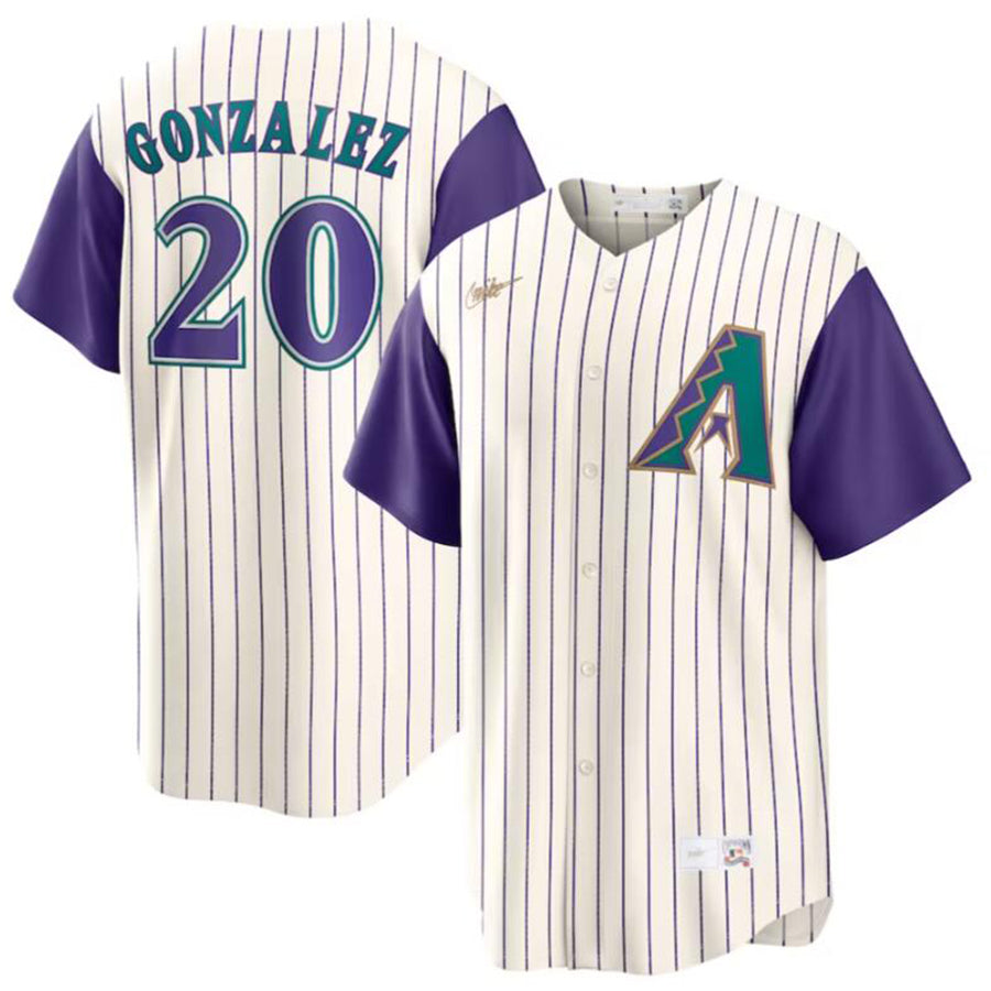 Custom #20 Cream ARI Baseball Shirt Top