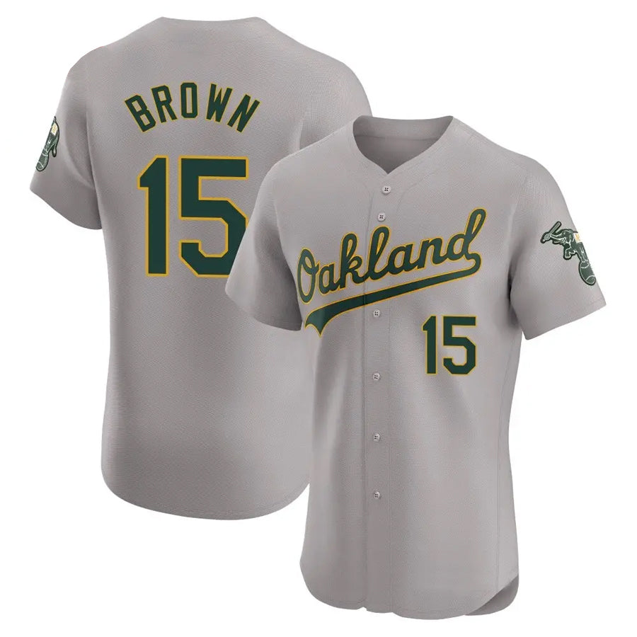 Custom #15 Gray OAK Baseball Shirt Top