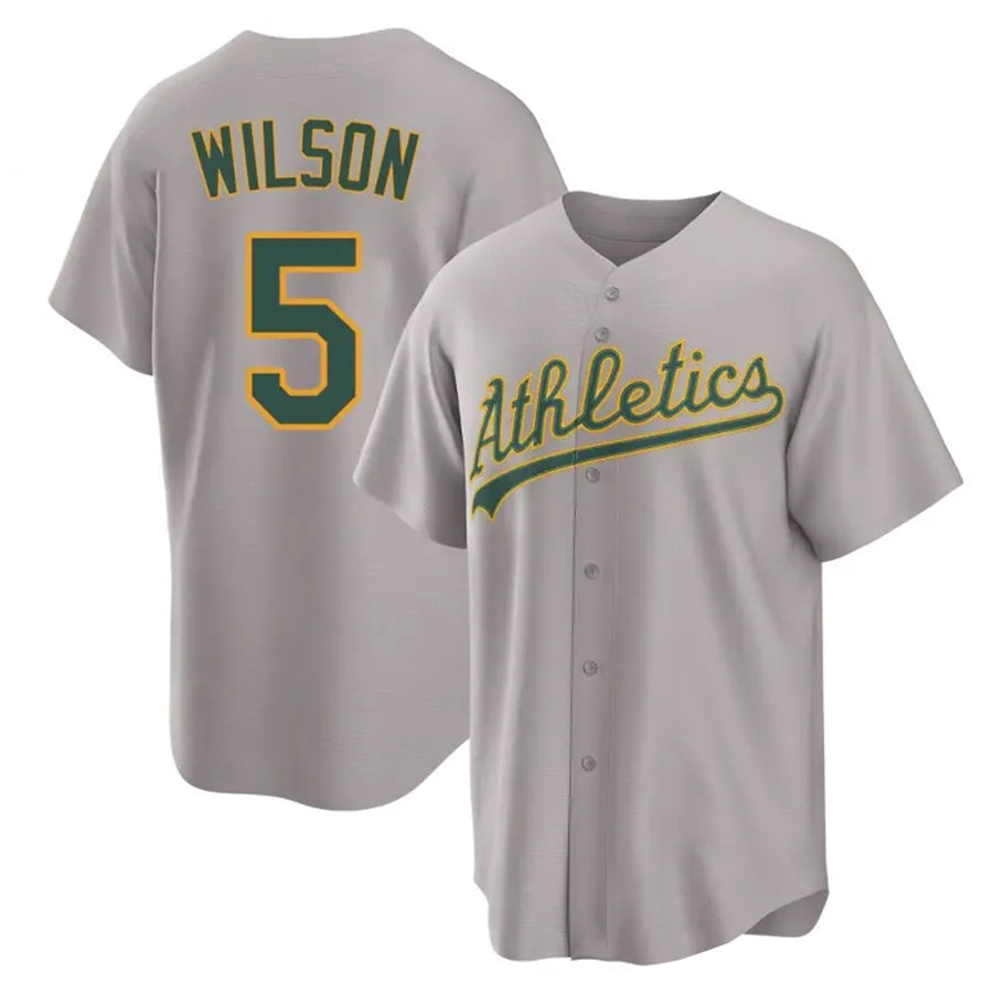 Custom #5 Gray OAK Baseball Shirt Top