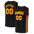 Custom A.Hawks Supporters Branded Fast Break Replica Jersey Black Statement Edition American Stitched Basketball Jersey