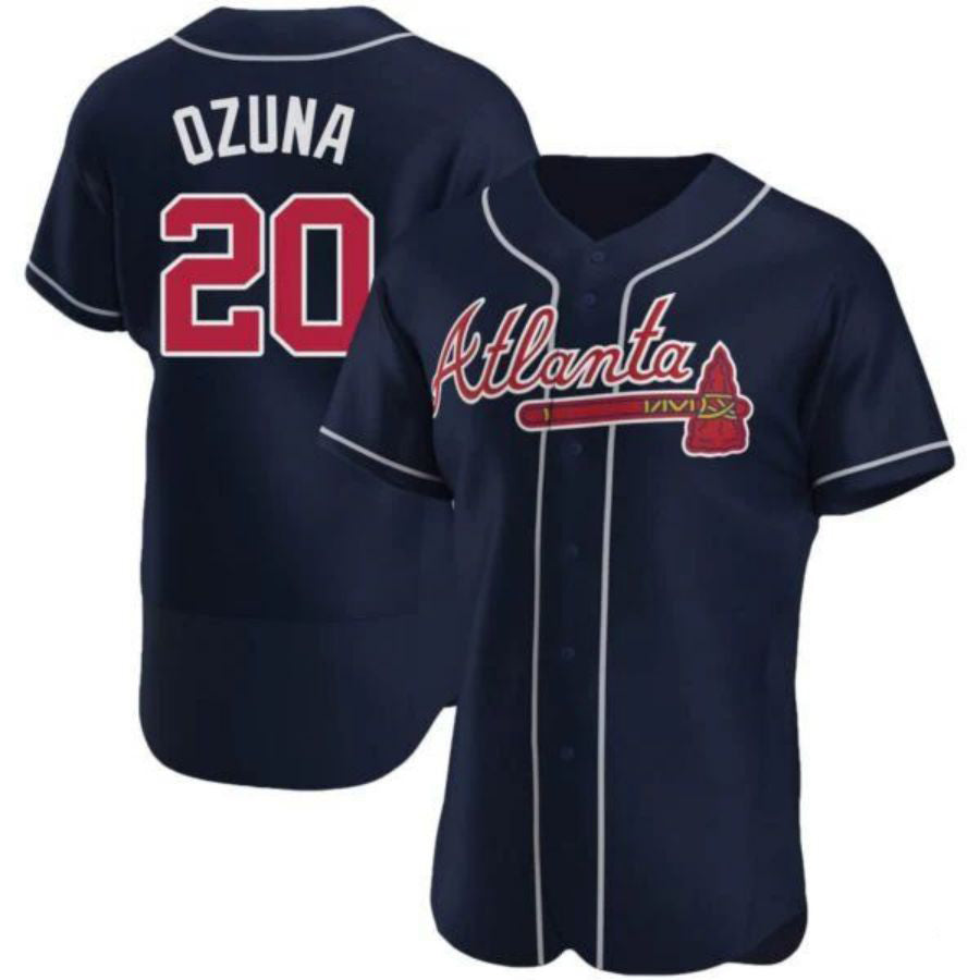 Custom #20 Navy ATL Baseball Shirt Top