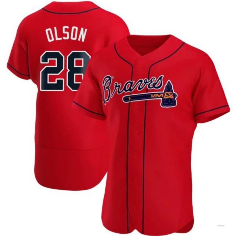 Custom #28 Red ATL Baseball Shirt Top
