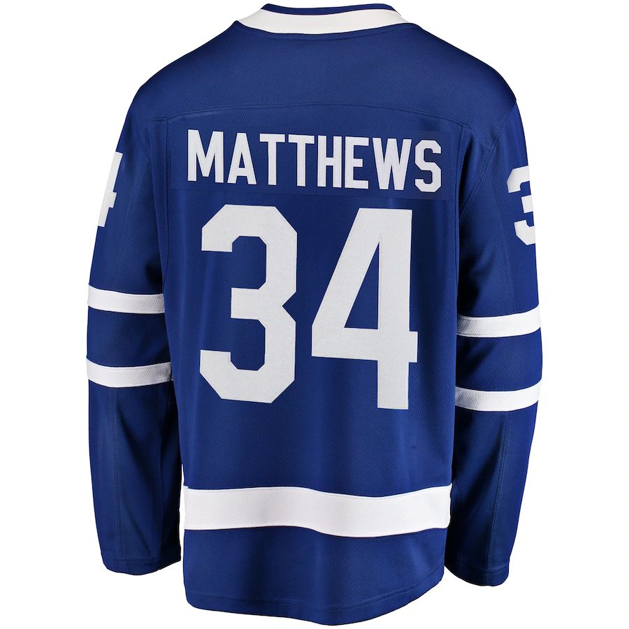 T.Maple Leafs #34 Auston Matthews Supporters Branded Breakaway Player Jersey Blue Stitched American Hockey Jerseys