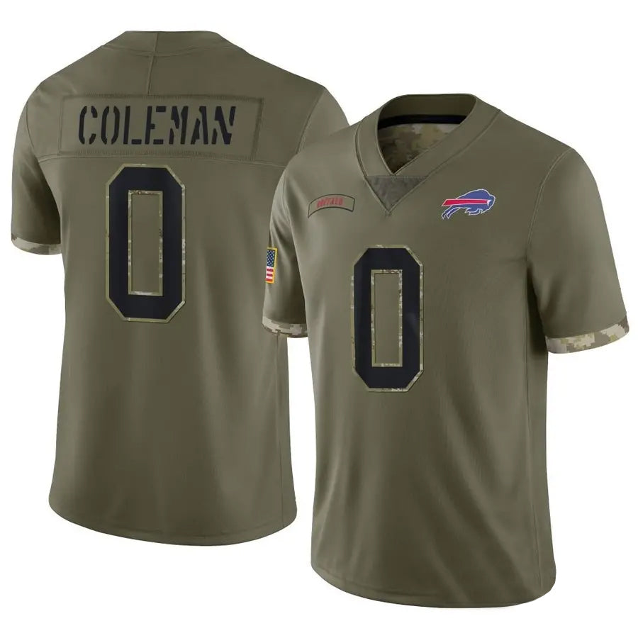B.Bills #0 Keon Coleman Player Salute To Service Olive Football Jerseys