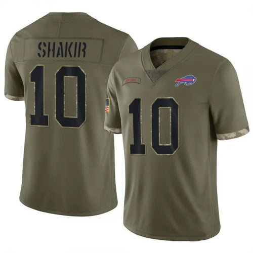 Custom #10 Olive BUF Football Shirt Top