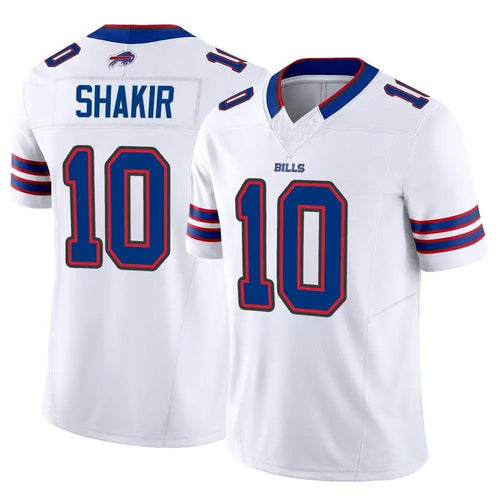 Custom #10 White BUF Football Shirt Top