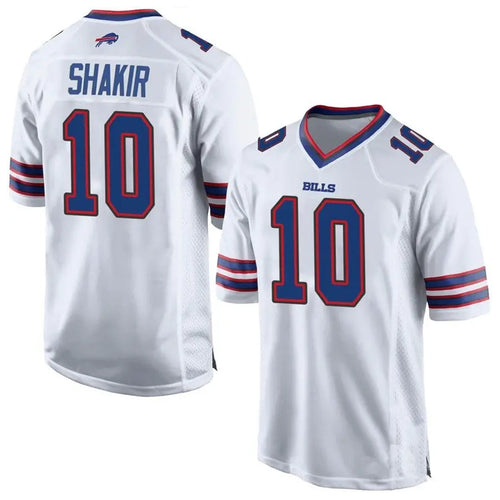 Custom #10 White BUF Football Shirt Top
