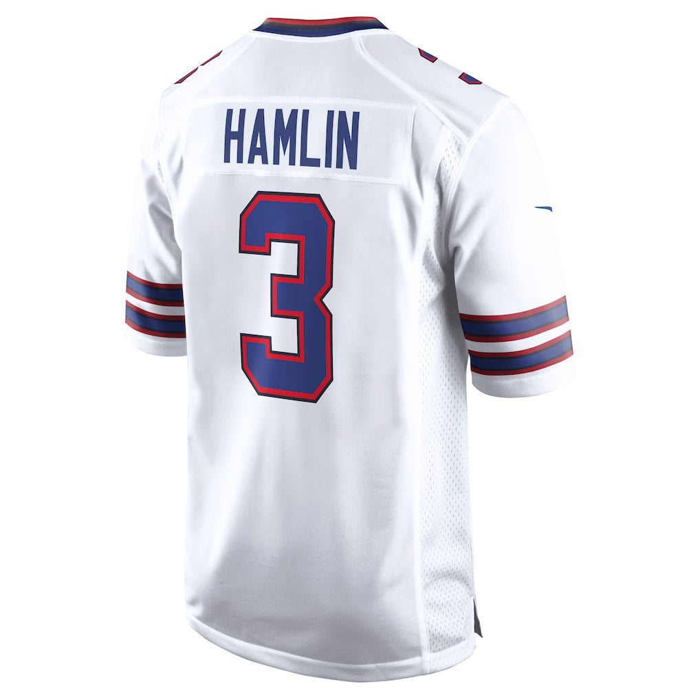 Custom #3 White BUF Football Shirt Top