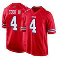 Custom #4 Red BUF Football Shirt Top