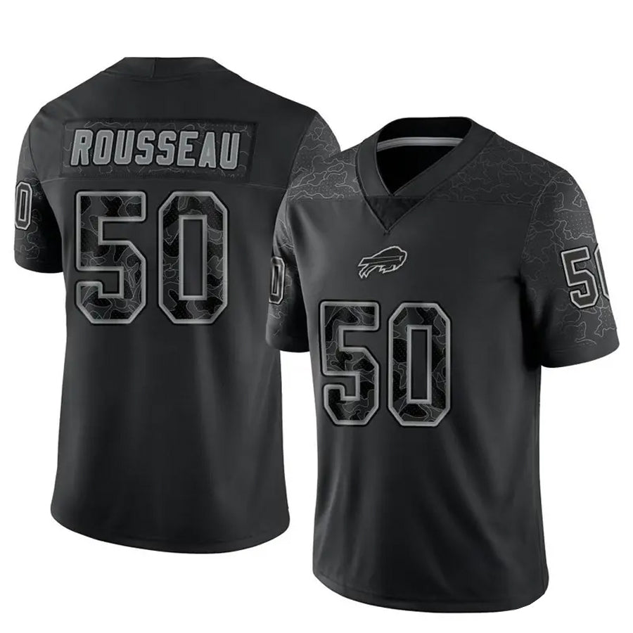 Custom #50 Black BUF Football Shirt Top