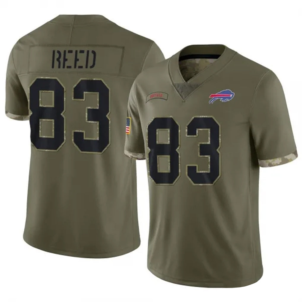 B.Bills #83 Andre Reed Player Salute To Service Olive Football Jerseys
