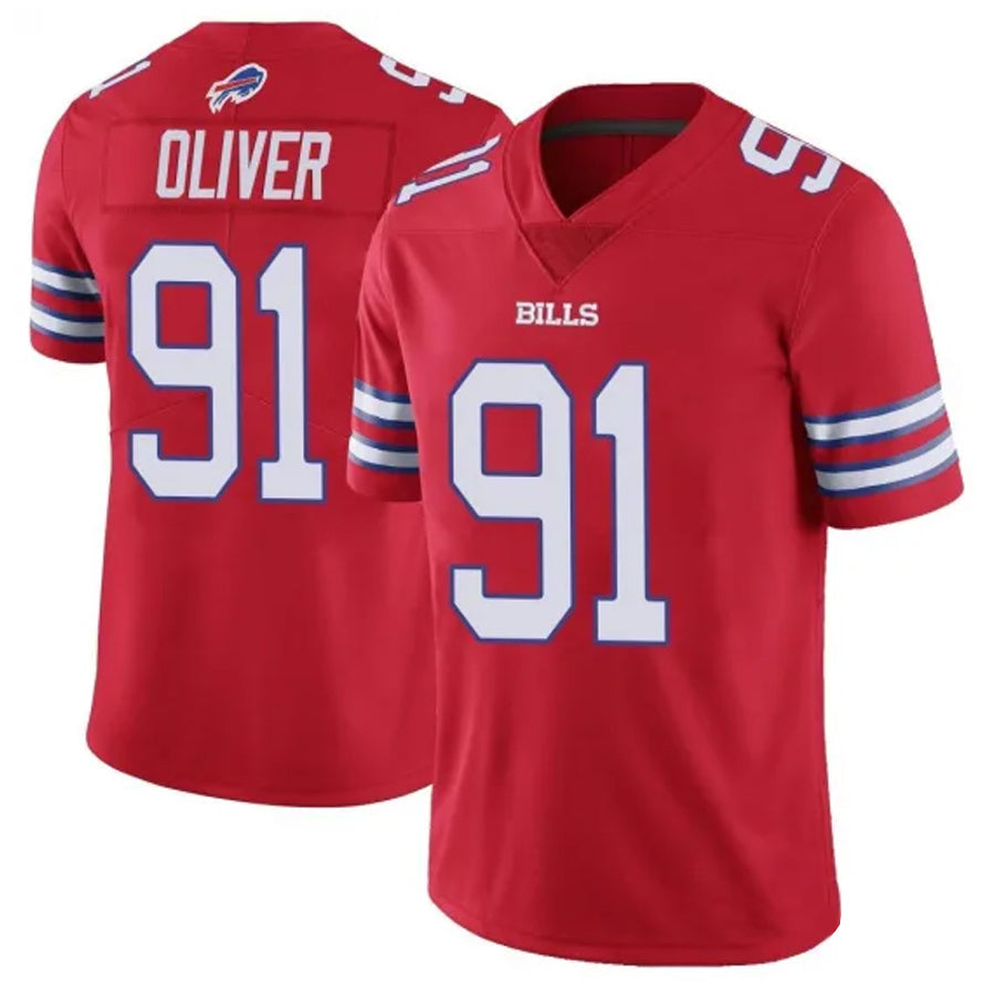 Custom #91 Red BUF Football Shirt Top