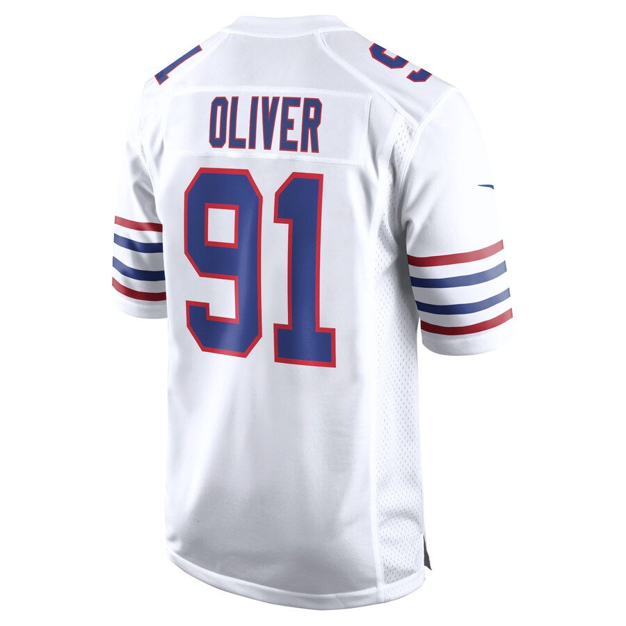 Custom #91 White BUF Football Shirt Top