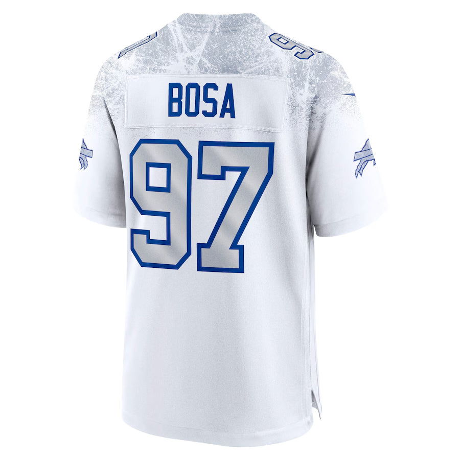 Custom #97 White BUF Football Shirt Top