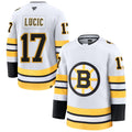 Custom #17 White BOS Hockey Shirt Top