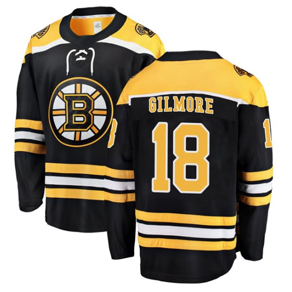 Custom #18 Black BOS Hockey Shirt Top