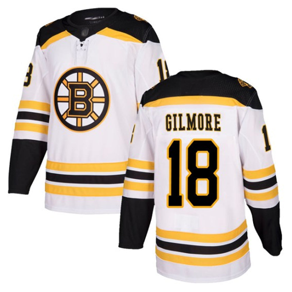 Custom #18 White BOS Hockey Shirt Top