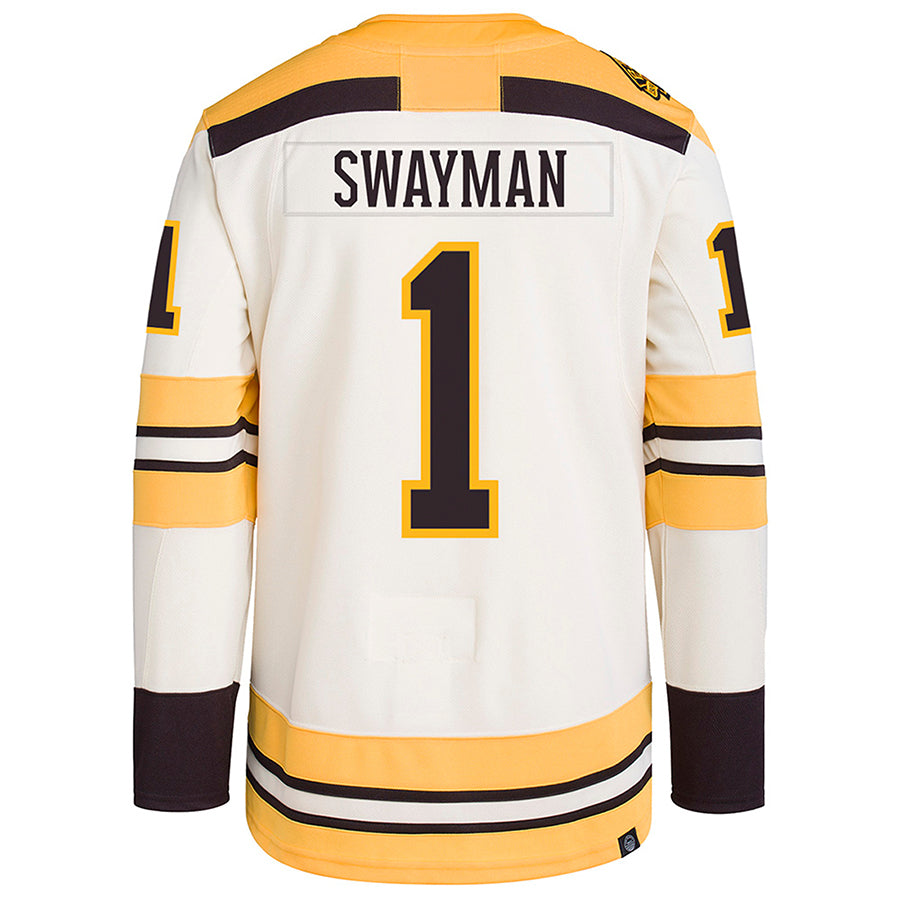 Custom #1 Beige BOS Hockey Shirt Top