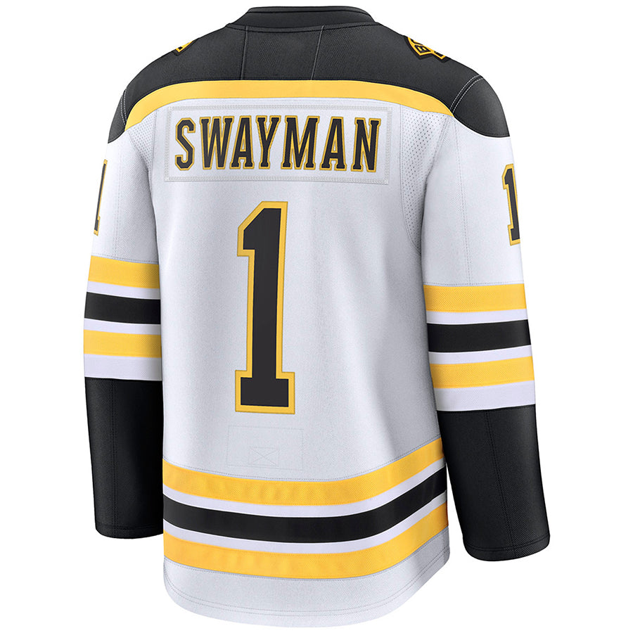 Custom #1 White BOS Hockey Shirt Top