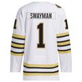 Custom #1 White BOS Hockey Shirt Top