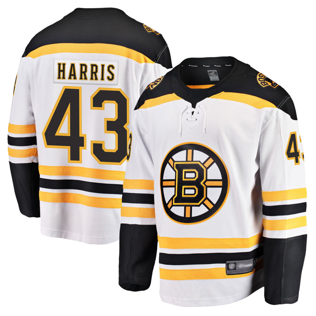 Custom #43 White BOS Hockey Shirt Top