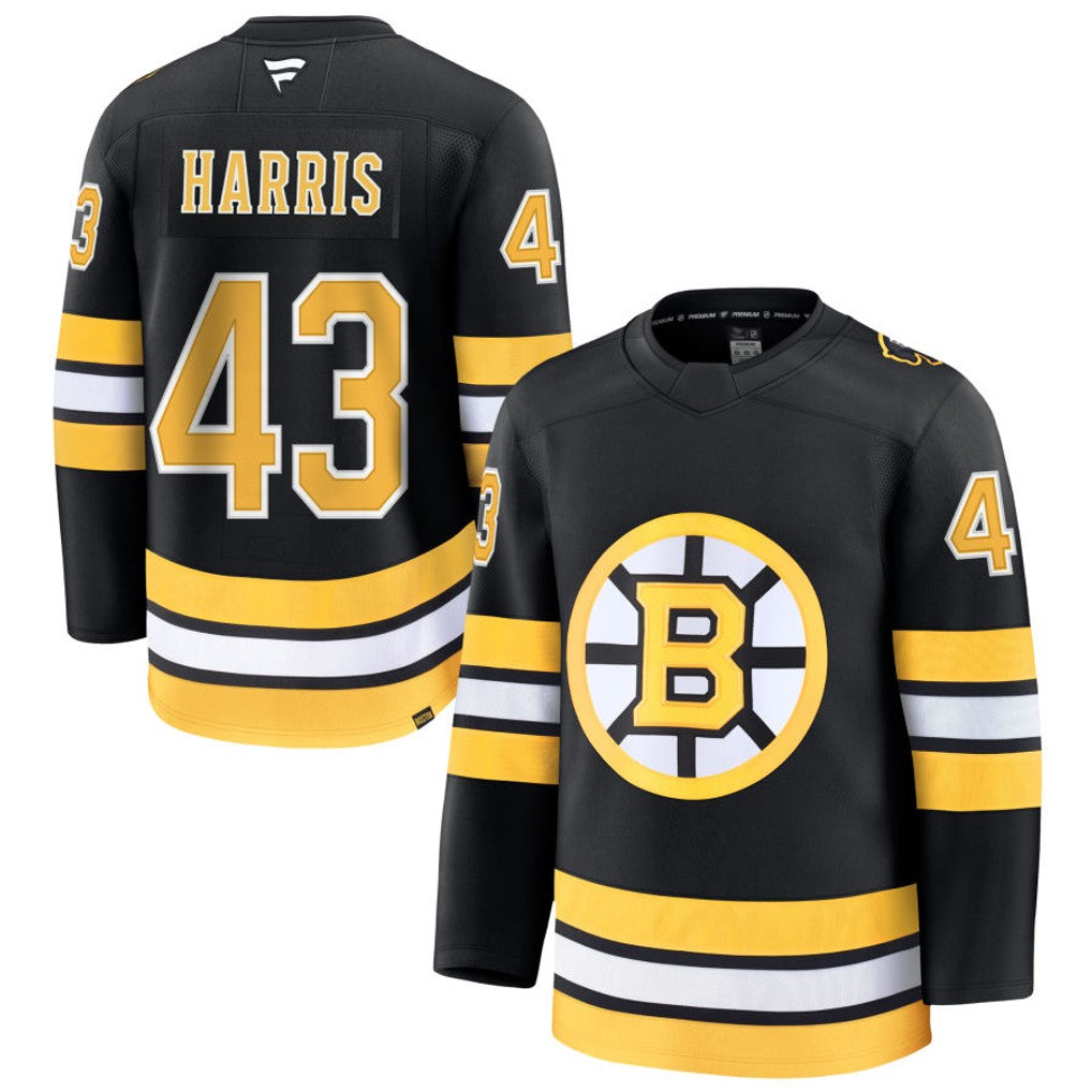 Custom #43 Black BOS Hockey Shirt Top