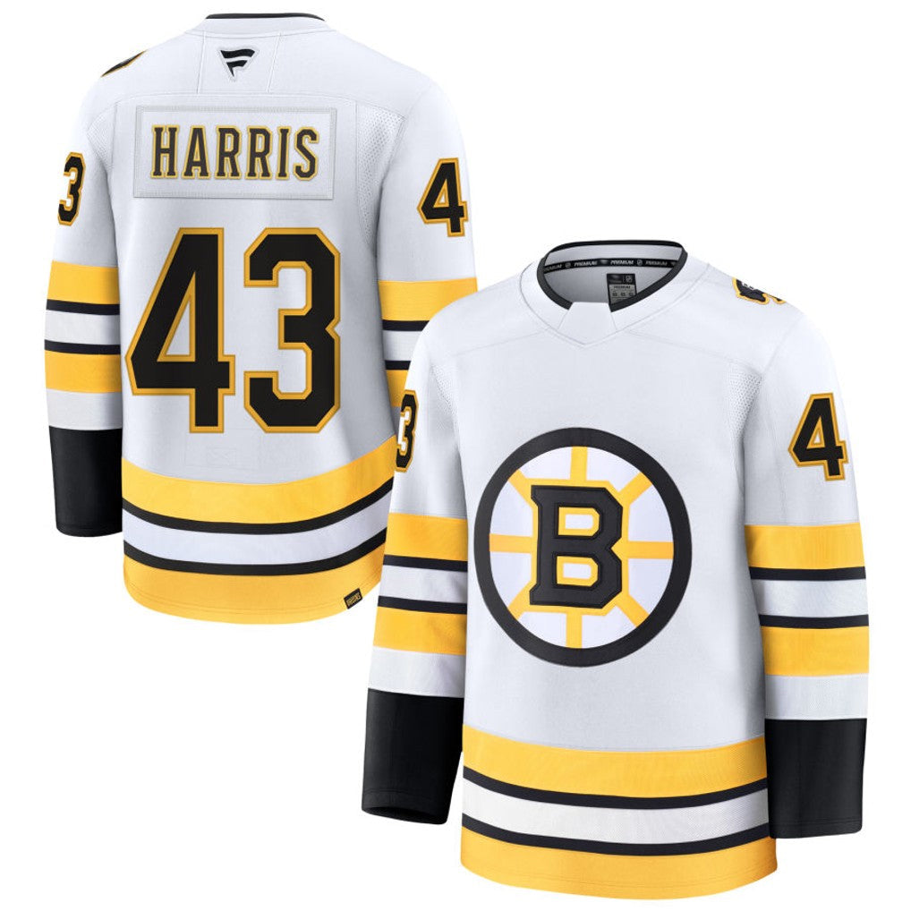 Custom #43 White BOS Hockey Shirt Top