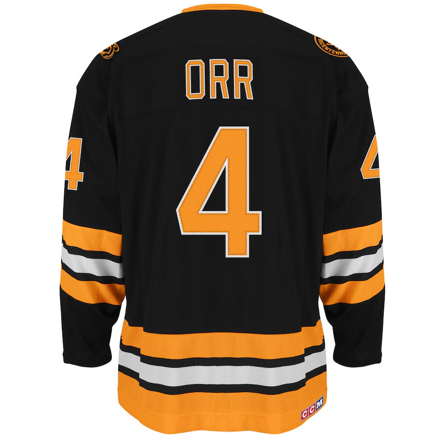 Custom #4 Black BOS Hockey Shirt Top