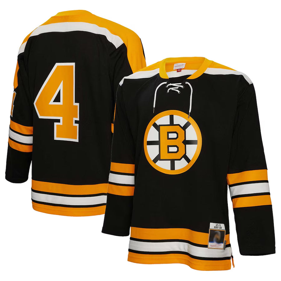 Custom #4 Black BOS Hockey Shirt Top