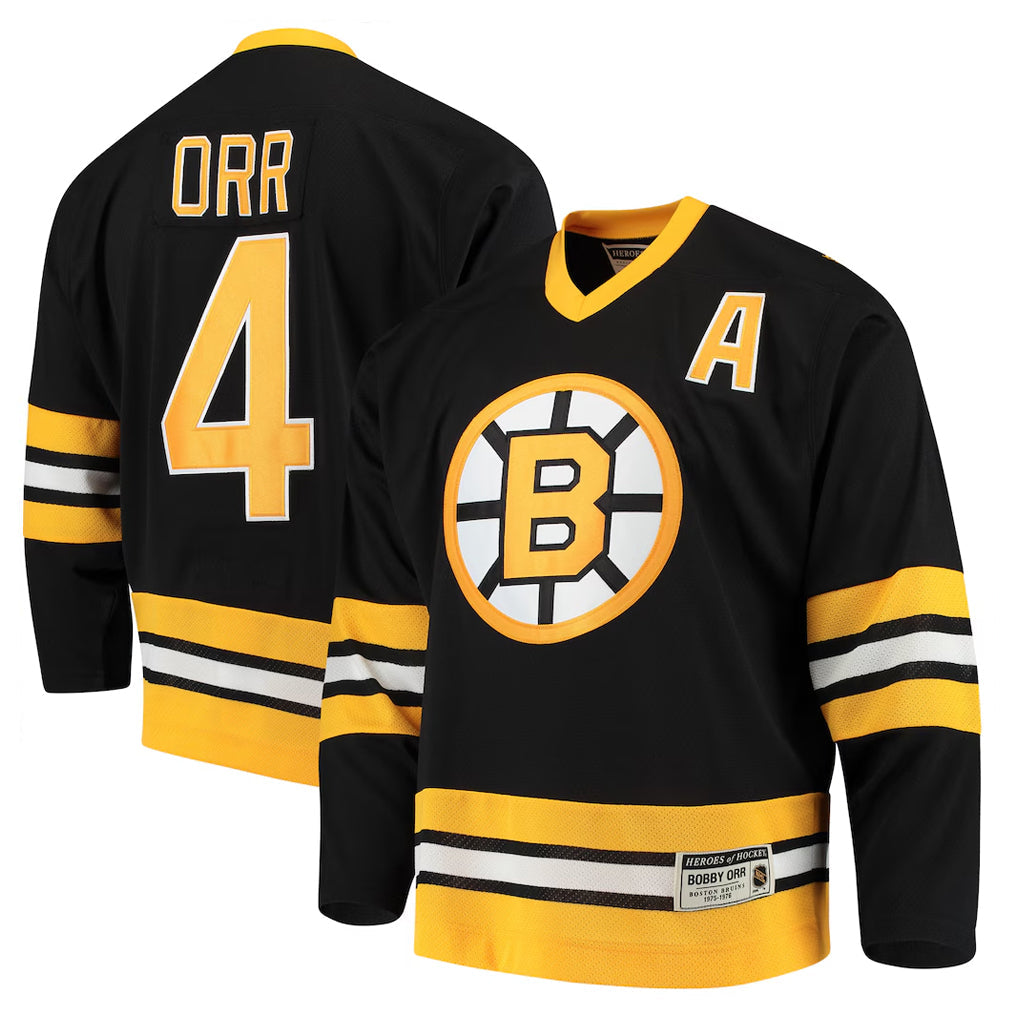 Custom #4 Black BOS Hockey Shirt Top