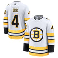 Custom #4 White BOS Hockey Shirt Top